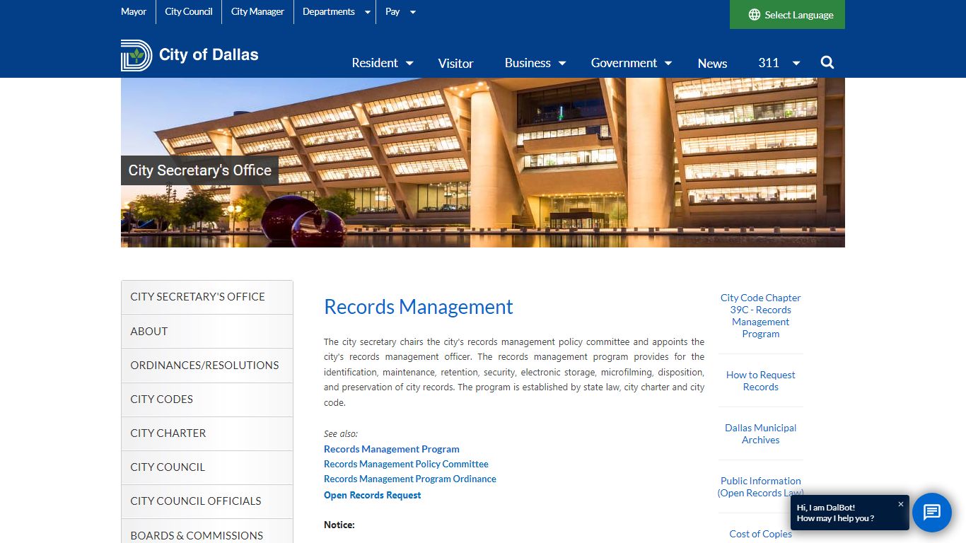 Records Management - Dallas City Hall